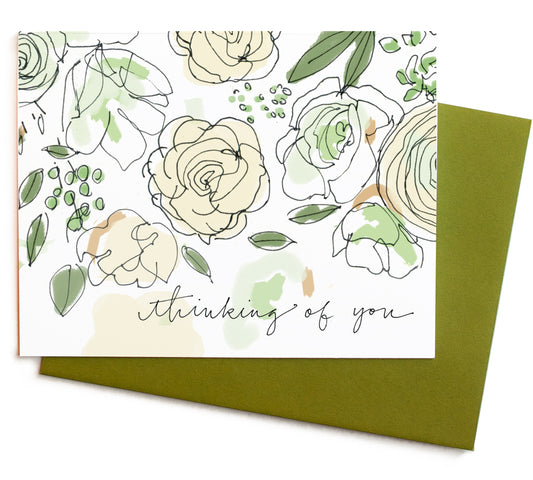 White Roses and Sage Thinking of You
