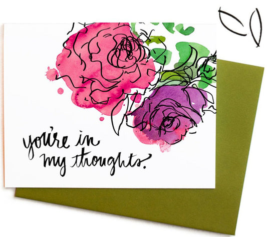 Watercolor Flowers You're In My Thoughts